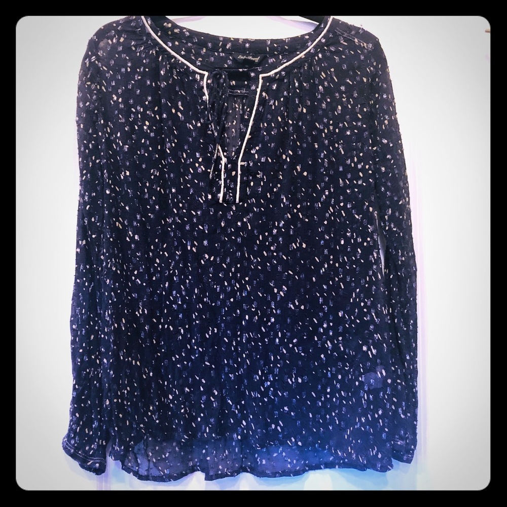 Sheer Lucky LS Tunic Top